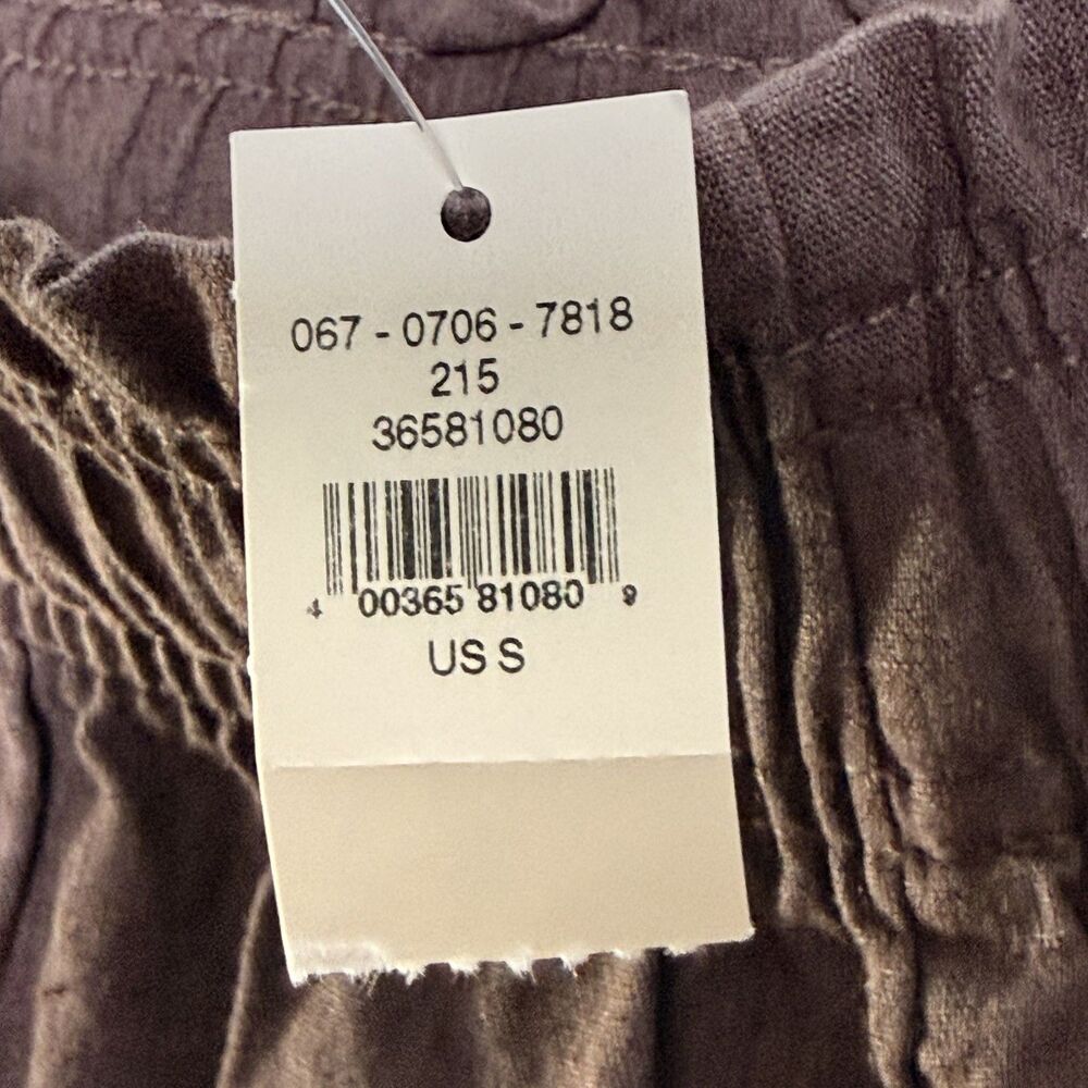 Aerie Linen Blend Shorts with Ruffle High Rise Brown Size S Cinch Waist New - Picture 4 of 5